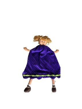Purple Fat Rat Family Minky Dot Blonde Plush Doll Blanket Lovey  Satin Soft Toy